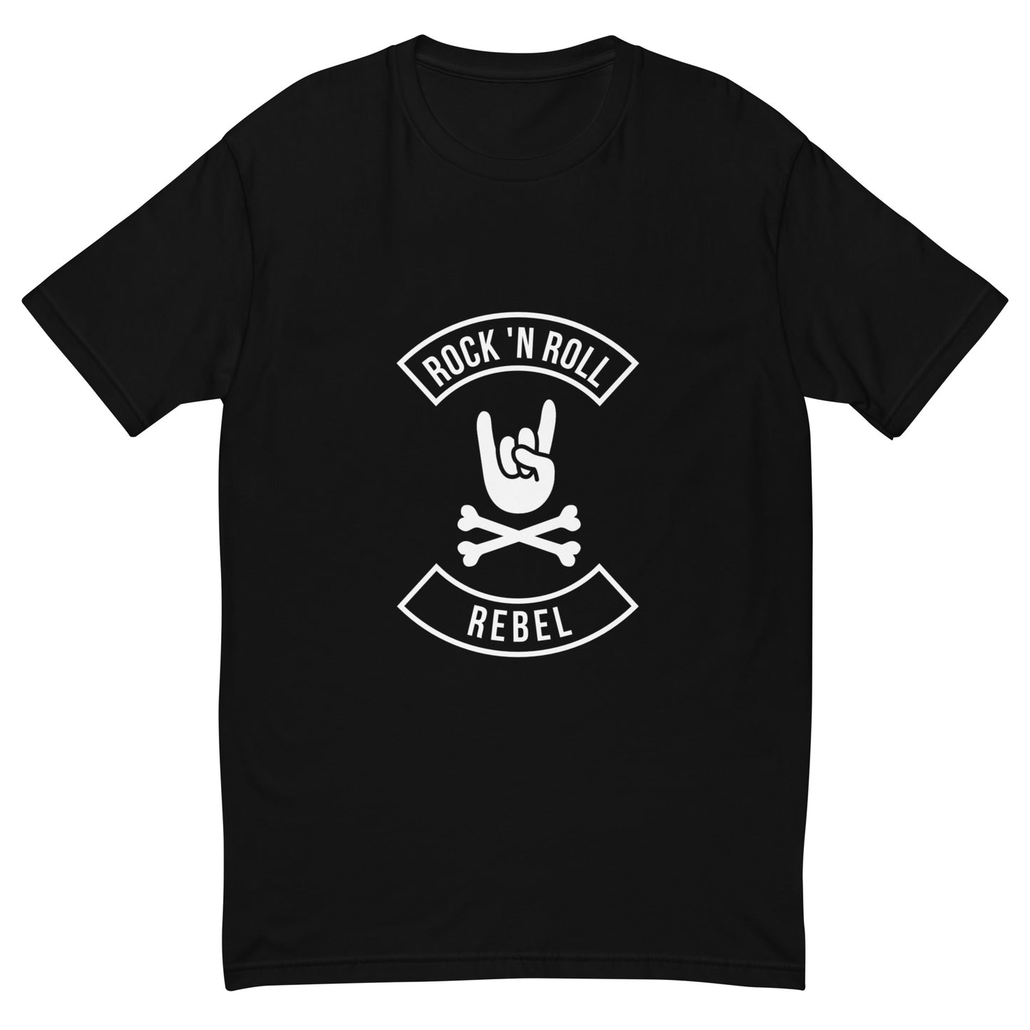 ROCKNROLL REBEL Men Fitted Black T-shirt