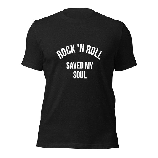 ROCKNROLL saved my soul Women round neck black T-Shirt