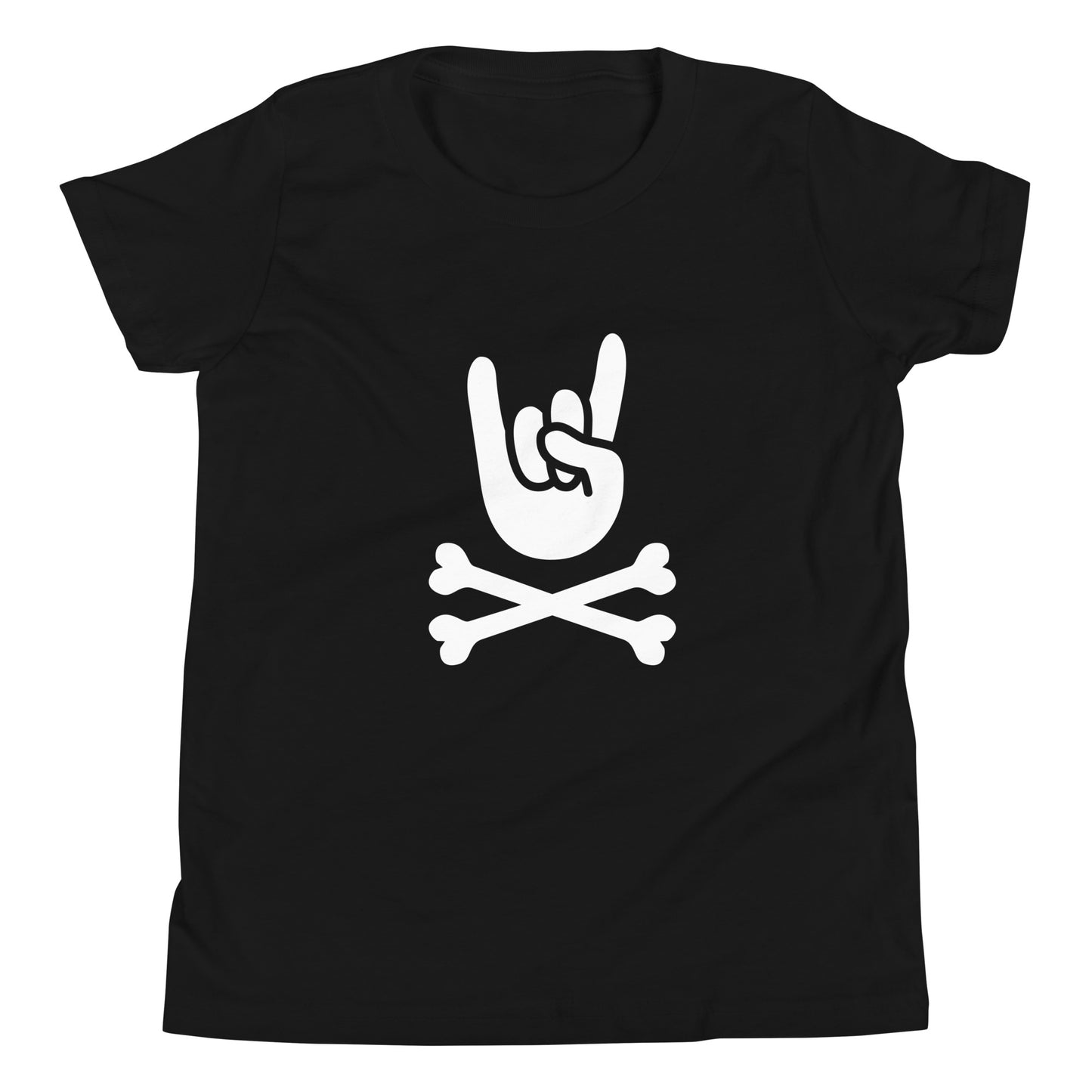 Big hand to ROCKNROLL Kids Short Sleeve Black T-Shirt