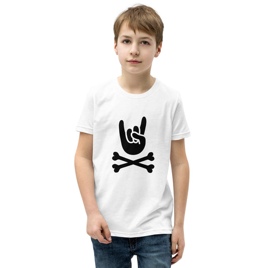 Big hand to ROCKNROLL Kids Short Sleeve White T-Shirt